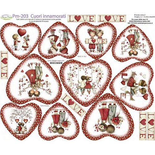 Pannolenci Stampato Cuori Innamorati