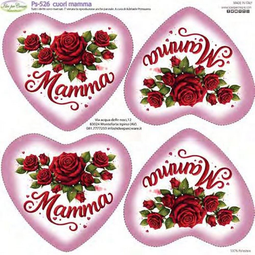 Pannolenci Stampato Cuori Mamma