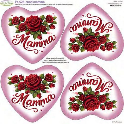 Pannolenci Stampato Cuori Mamma
