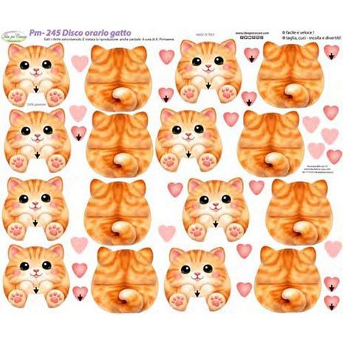 Pannolenci Stampato Disco Orario Gatto