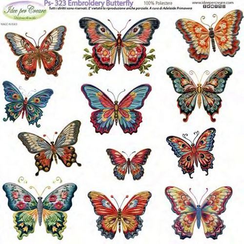 Pannolenci Stampato Embroidery Butterfly