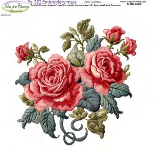 Pannolenci Stampato Embroidery Roses