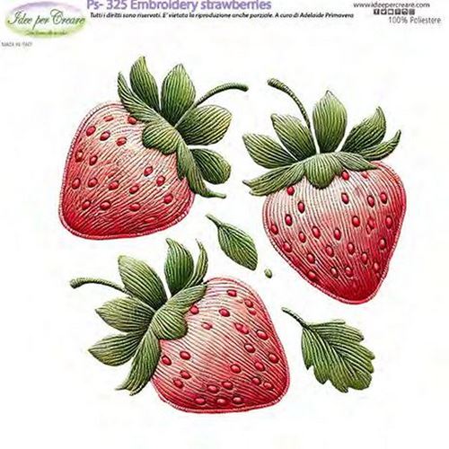 Pannolenci Stampato Embroidery Strawberries