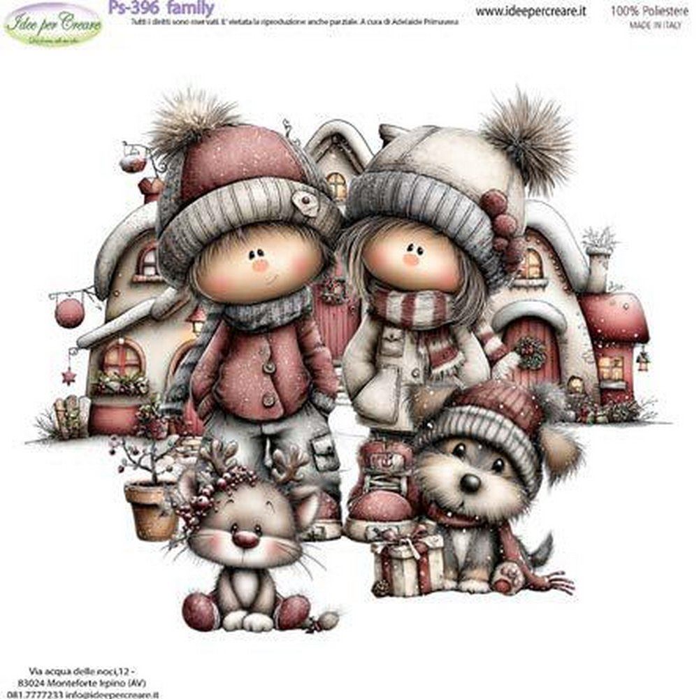 Pannolenci Stampato Family Christmas