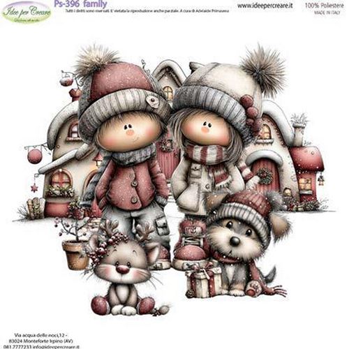 Pannolenci Stampato Family Christmas