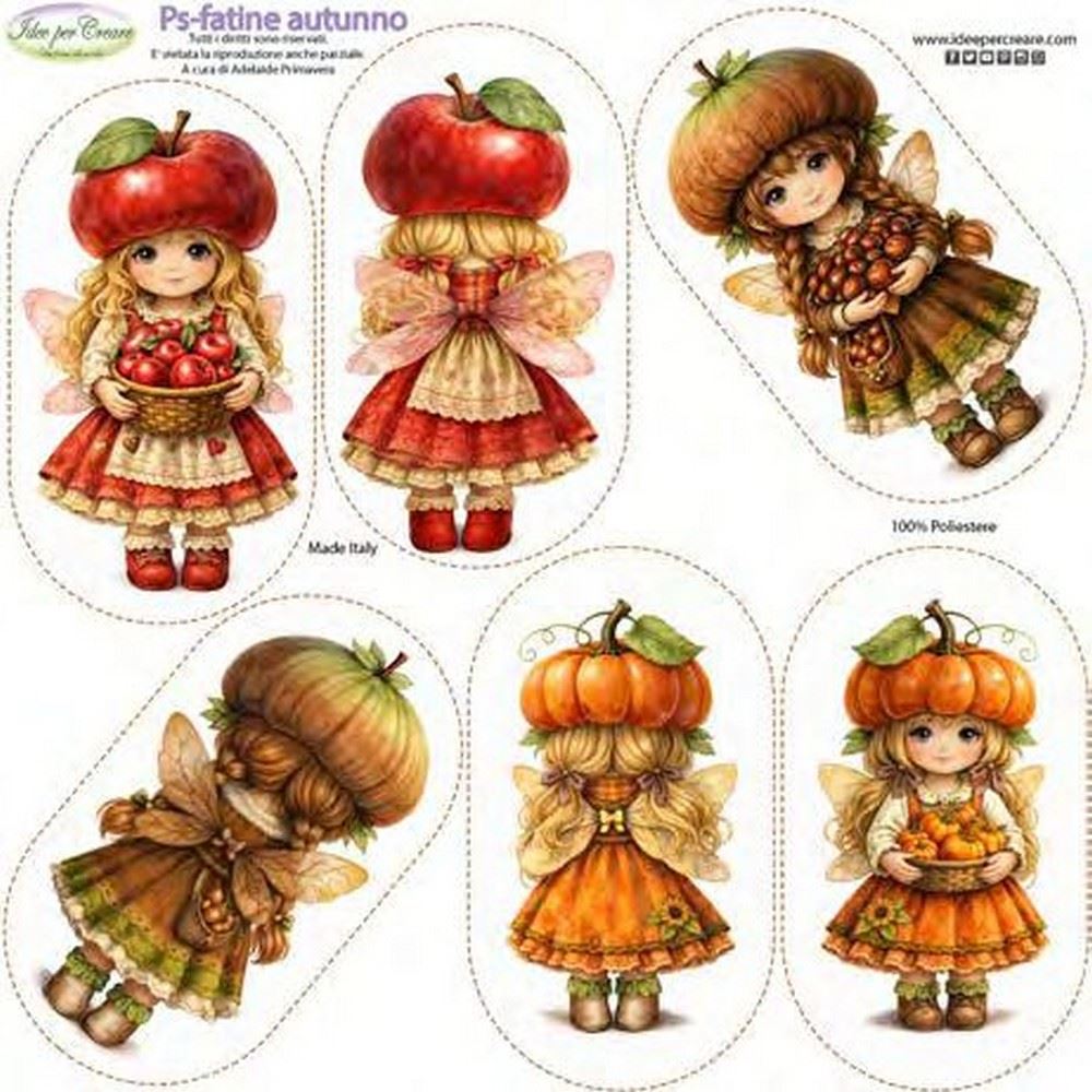 Pannolenci Stampato Fatine Autunno