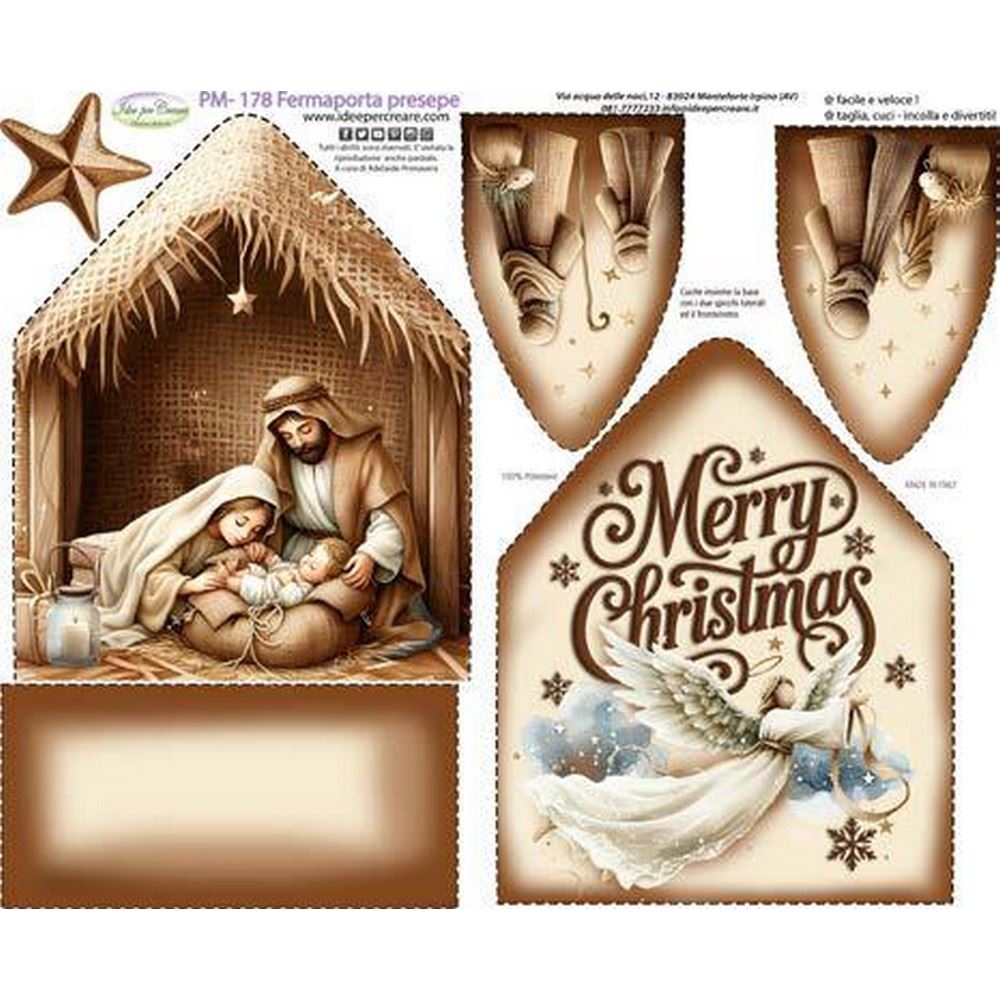 Pannolenci Stampato Fermaporta Presepe