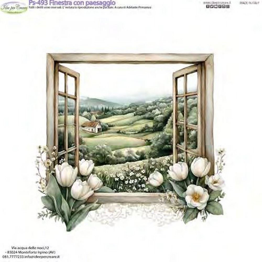 Pannolenci Stampato Finestra con paesaggio