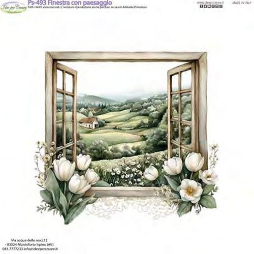 Pannolenci Stampato Finestra con paesaggio