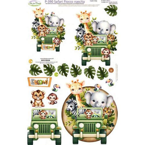 Pannolenci Stampato Fiocco Nascita Safari