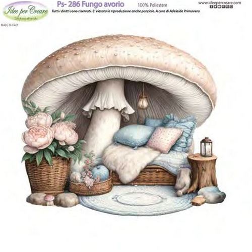 Pannolenci Stampato Fungo Avorio