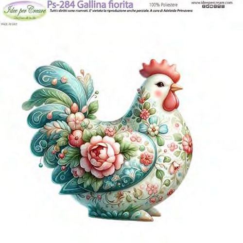 Pannolenci Stampato Gallina fiorita