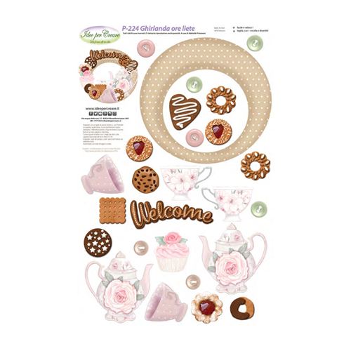 Pannolenci Stampato Ghirlanda Ore Liete