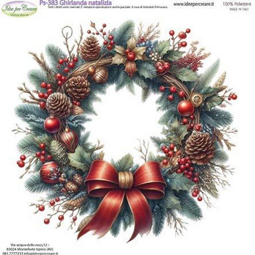 Pannolenci Stampato Ghirlanda natalizia