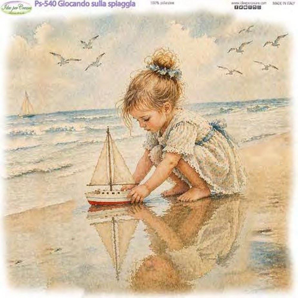 Pannolenci Stampato Giocando sulla spiaggia