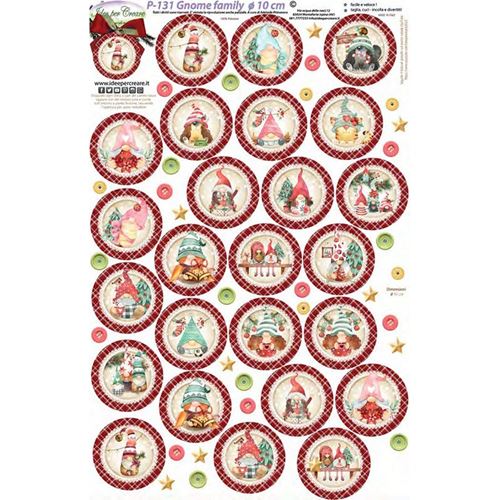 Pannolenci Stampato Gnome Family