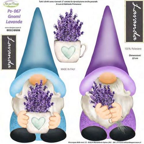 Pannolenci Stampato Gnomi Lavanda