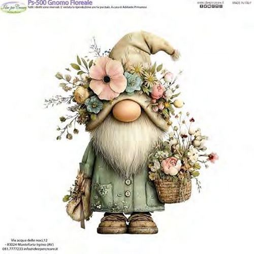 Pannolenci Stampato Gnomo Floreale