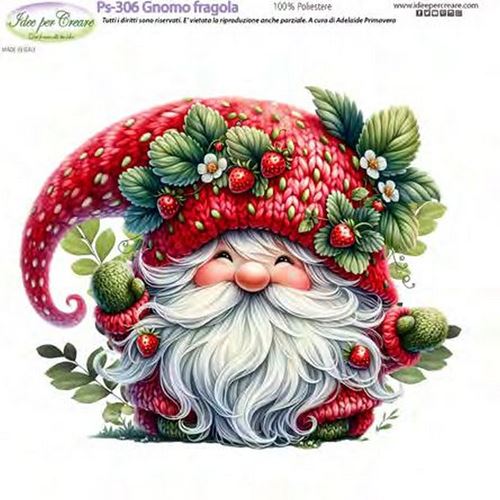 Pannolenci Stampato Gnomo Fragola