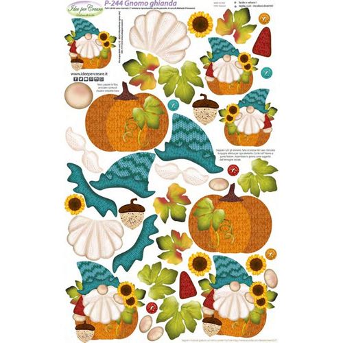 Pannolenci Stampato Gnomo Ghianda