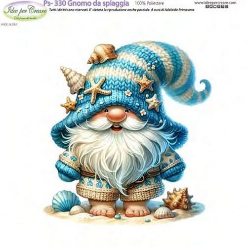 Pannolenci Stampato Gnomo da Spiaggia