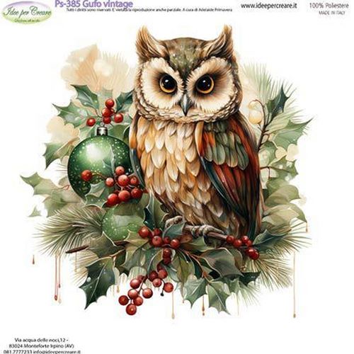 Pannolenci Stampato Gufo Vintage