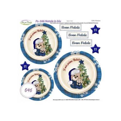 Pannolenci Stampato Il Mio Primo Natale Blu