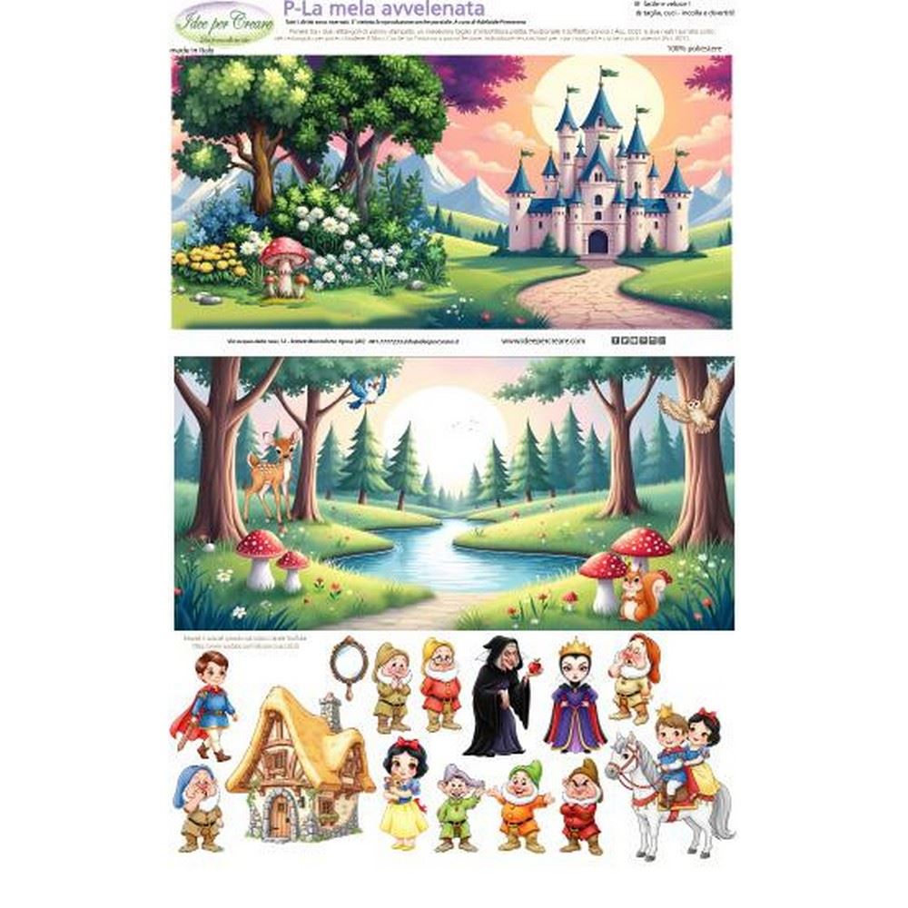 Pannolenci Stampato La Mela Avvelenata Libro Tattile