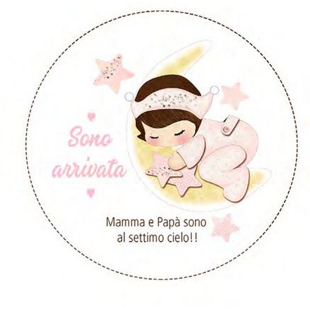 Pannolenci Stampato Medagione Nascita Rosa