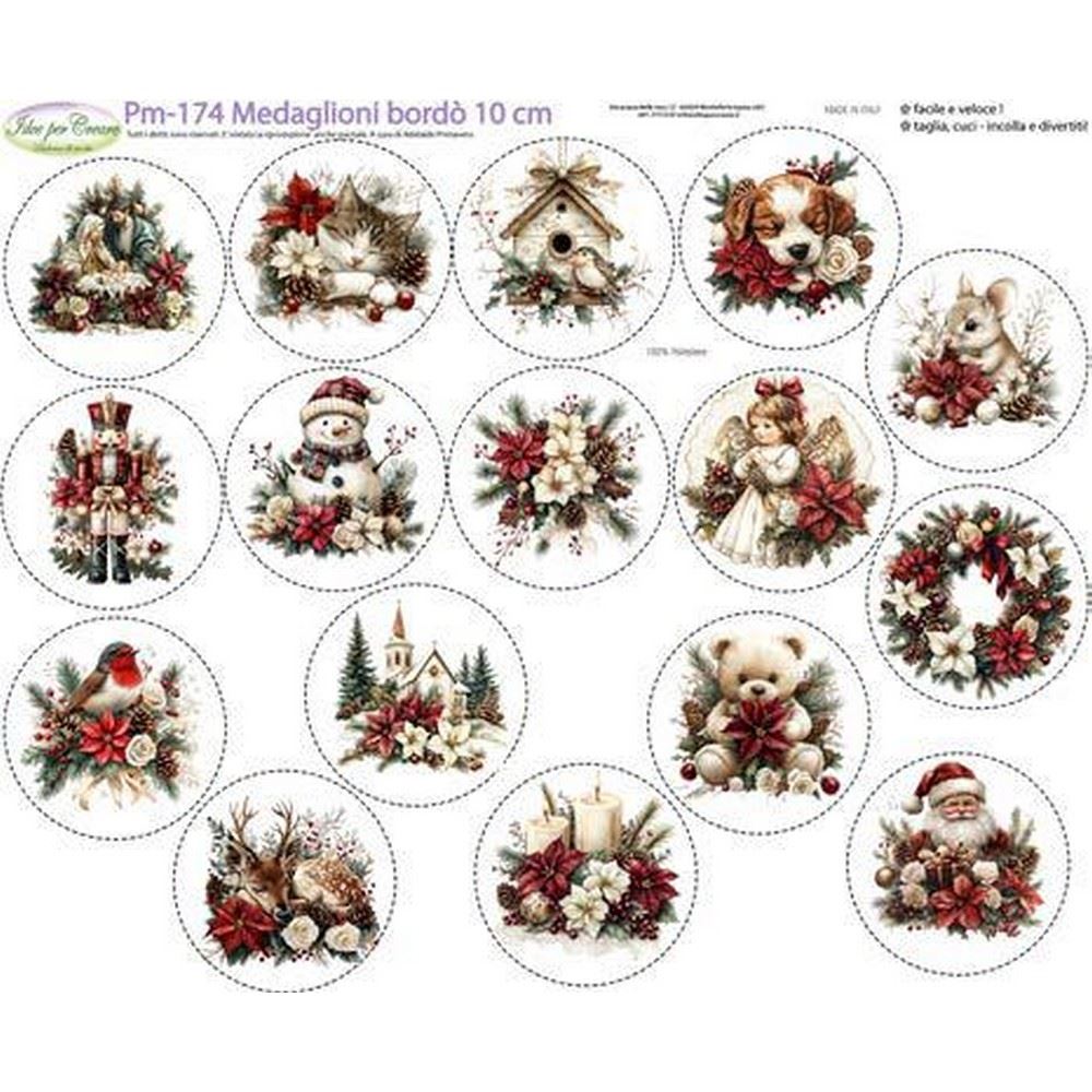 Pannolenci Stampato Medaglioni Bordo 10 cm