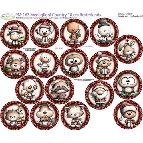 Pannolenci Stampato Medaglioni Country 10 cm Best Friends