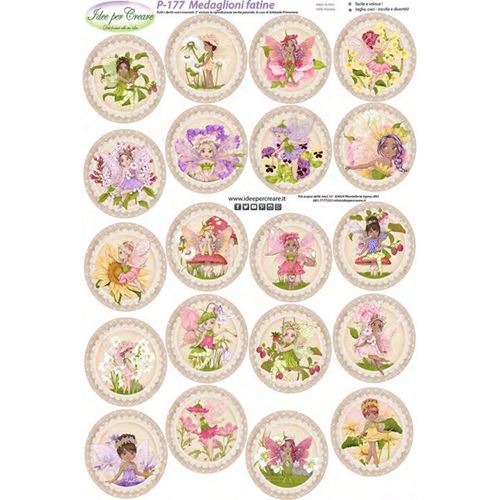 Pannolenci Stampato Medaglioni Fatine