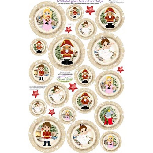 Pannolenci Stampato Medaglioni Schiaccianoci Beige