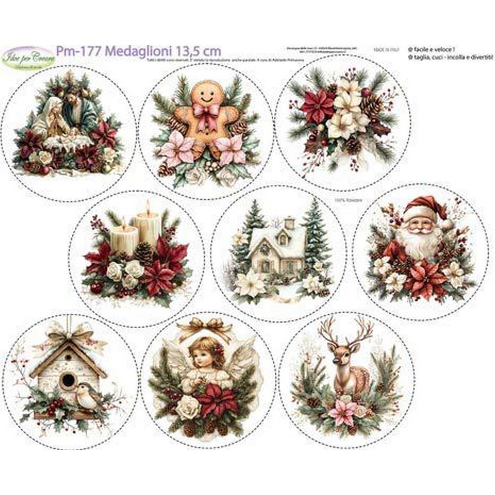 Pannolenci Stampato Medaglioni  13,5 cm