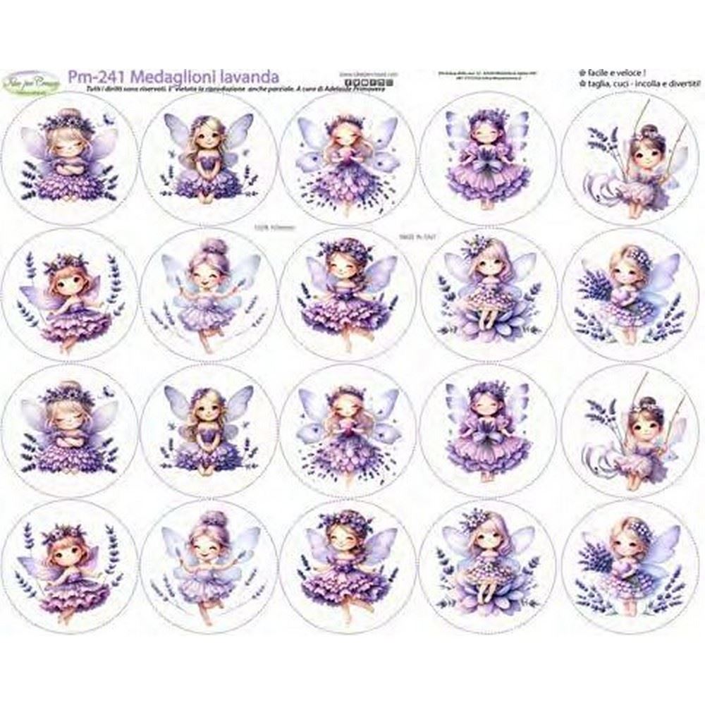 Pannolenci Stampato Medaglioni lavanda