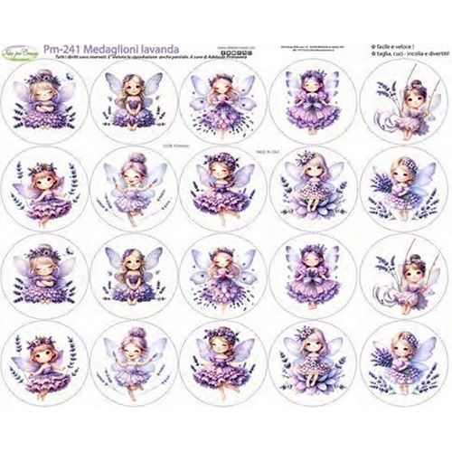 Pannolenci Stampato Medaglioni lavanda