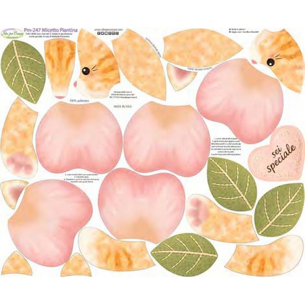 Pannolenci Stampato Micetto piantina