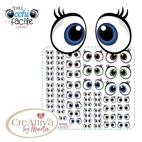 Pannolenci Stampato Occhi Rotondi con Ciglia