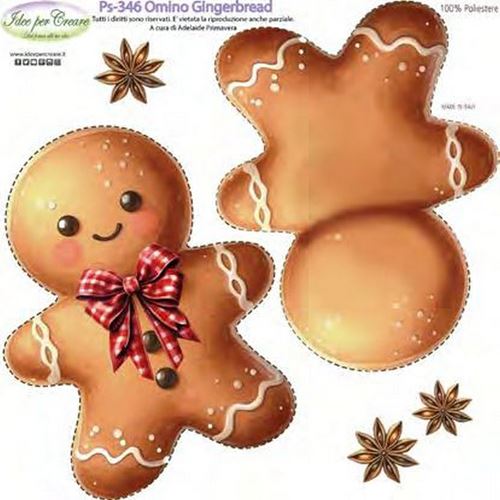 Pannolenci Stampato Omino Gingerbread