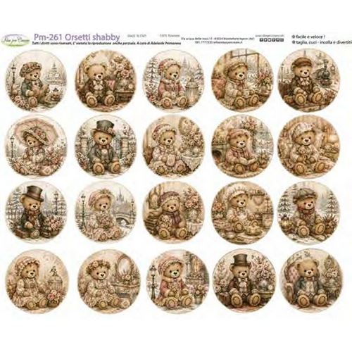 Pannolenci Stampato Orsetti Shabby