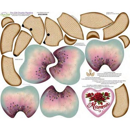 Pannolenci Stampato Orsetto piantina