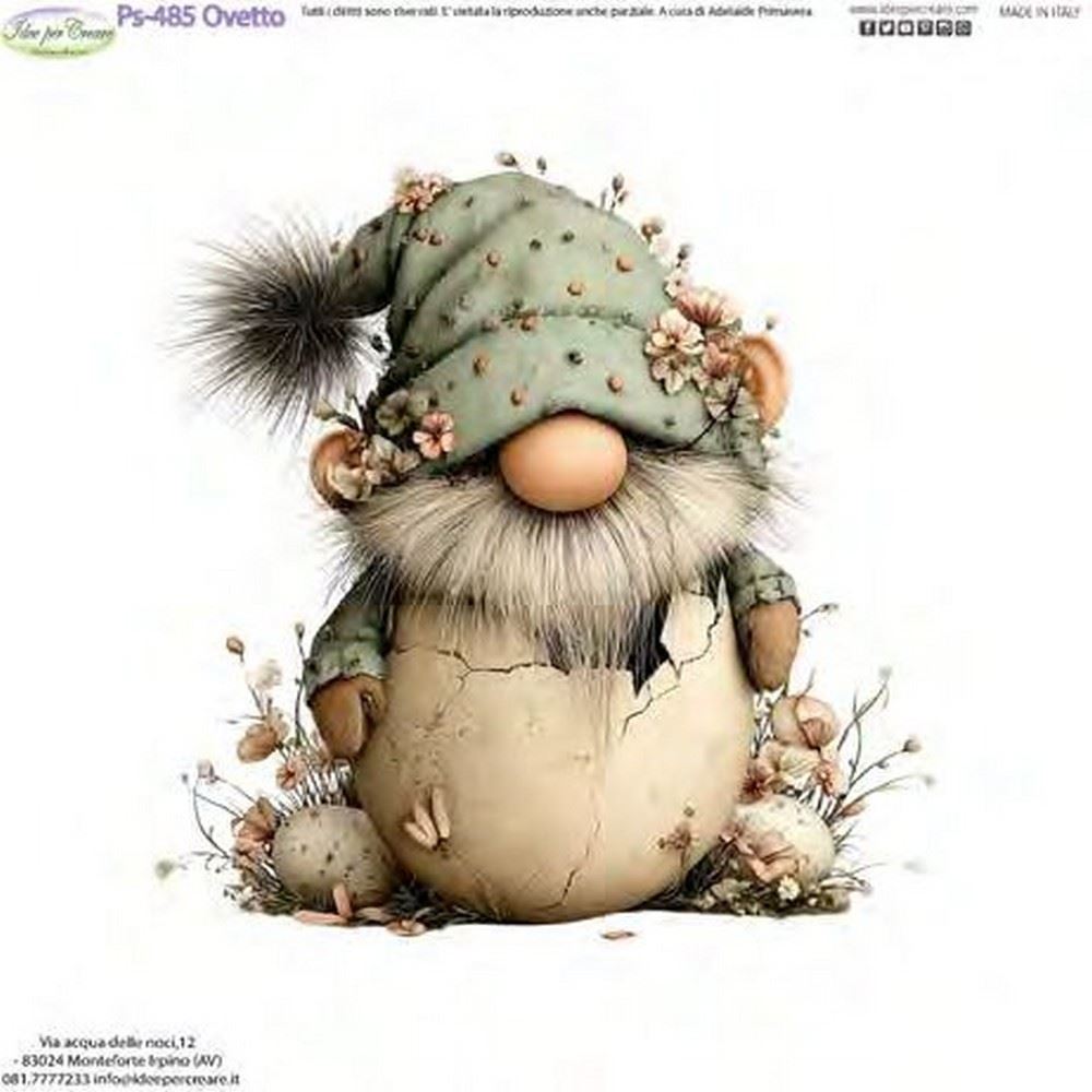 Pannolenci Stampato Ovetto con Gnomo