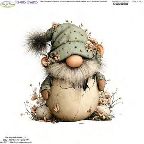 Pannolenci Stampato Ovetto con Gnomo