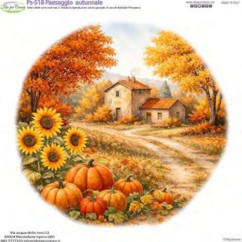 Pannolenci Stampato Paesaggio Autunnale