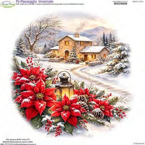 Pannolenci Stampato Paesaggio Invernale