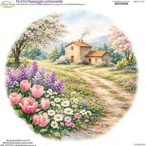 Pannolenci Stampato Paesaggio Primaverile