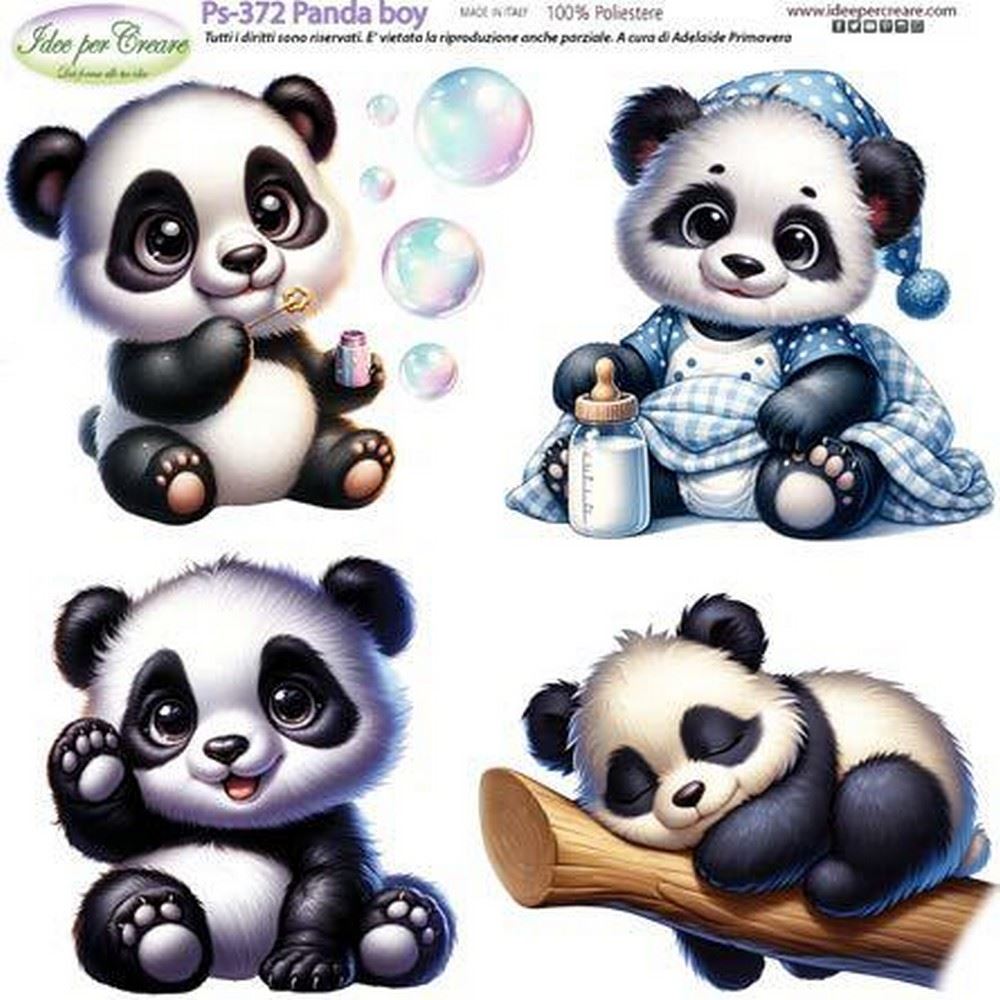 Pannolenci Stampato Panda Boy