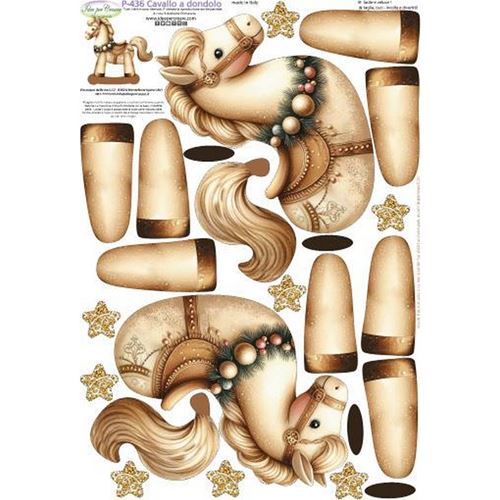 Pannolenci Stampato Cavallo a Dondolo grande