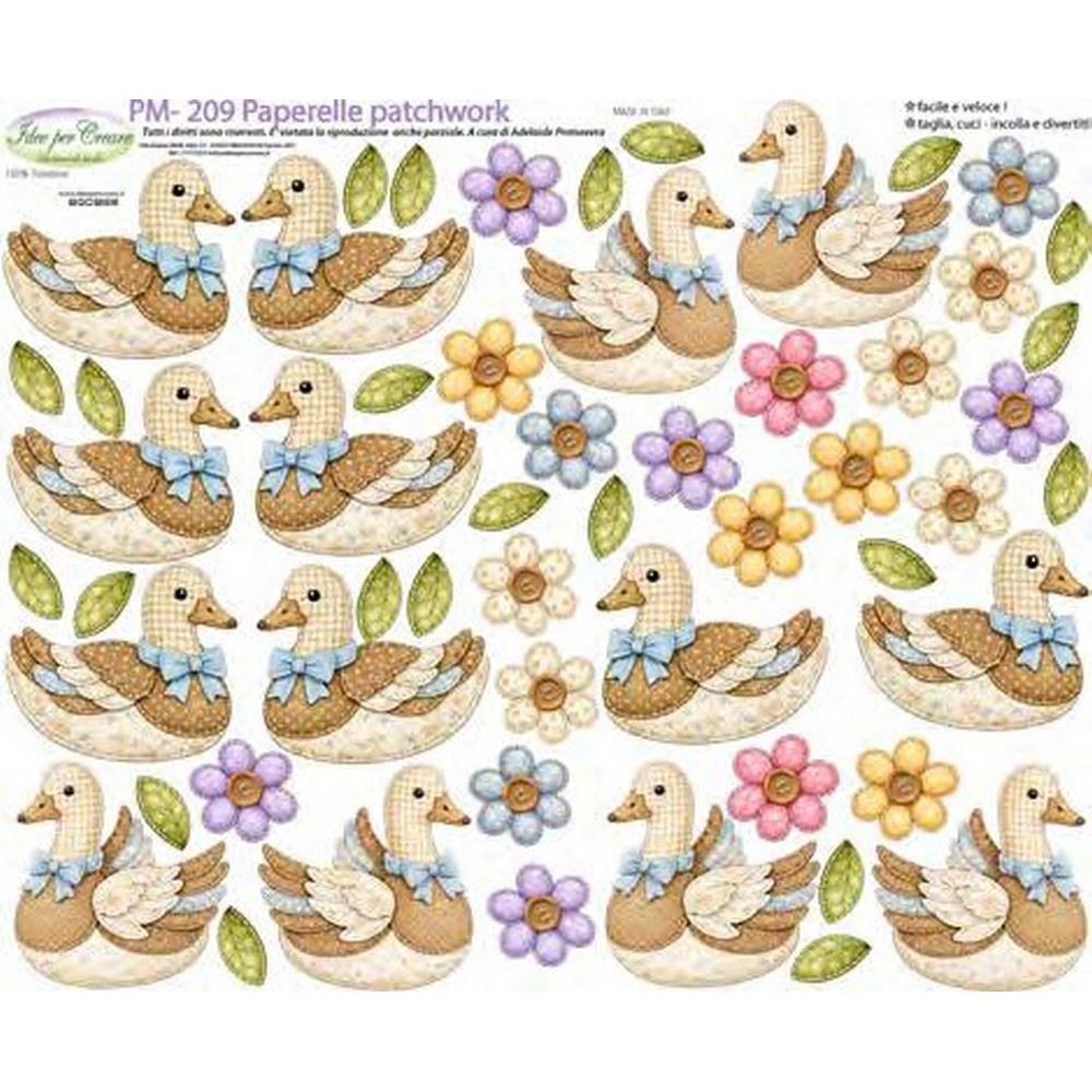Pannolenci Stampato Paperelle Pachwork