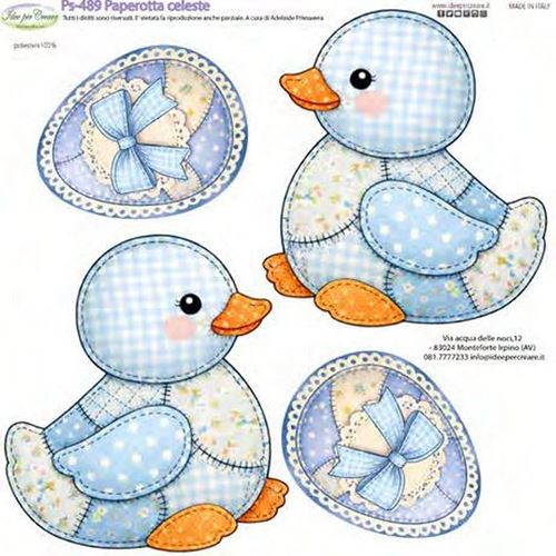 Pannolenci Stampato Paperotta Celeste